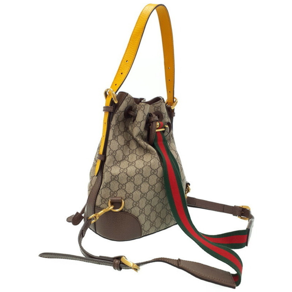 Gucci GG Backpack Brown Neo Drawstring Supreme Bucket